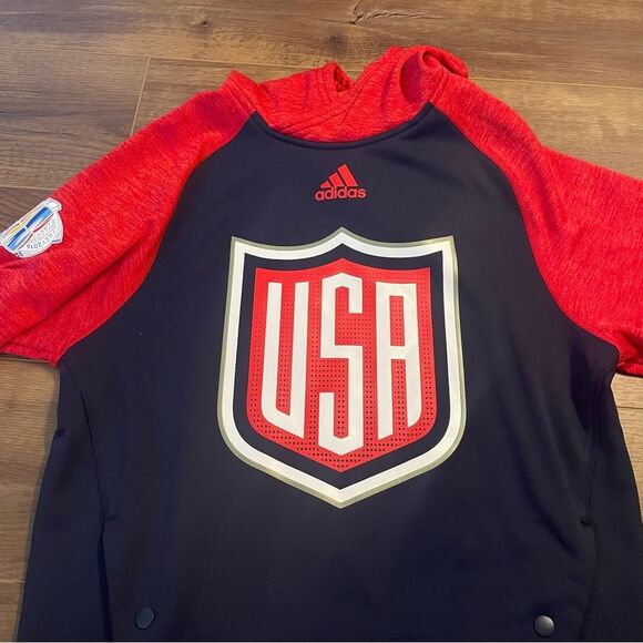 Adidas Team USA Hoodie Size Small World Cup of Ice Hockey Sweatshirt Olympics - Picture 9 of 10